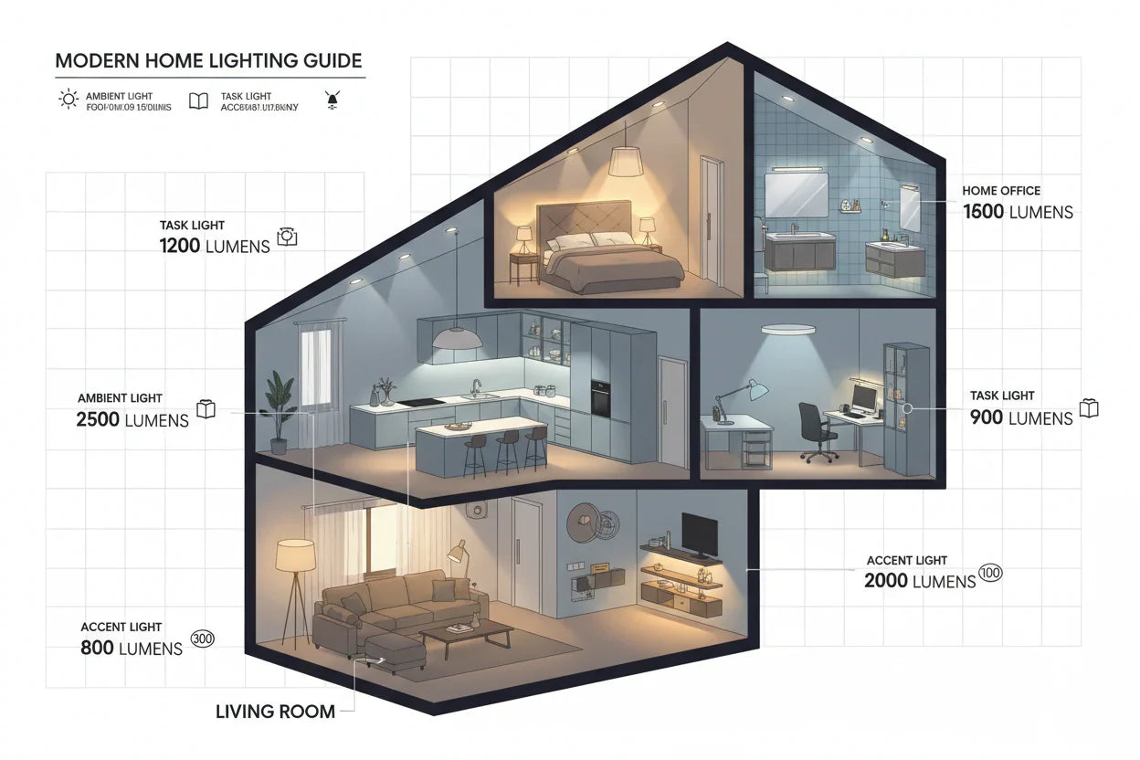 Combien de lumens faut-il par pièce ? Guide complet pour un éclairage parfaitement adapté