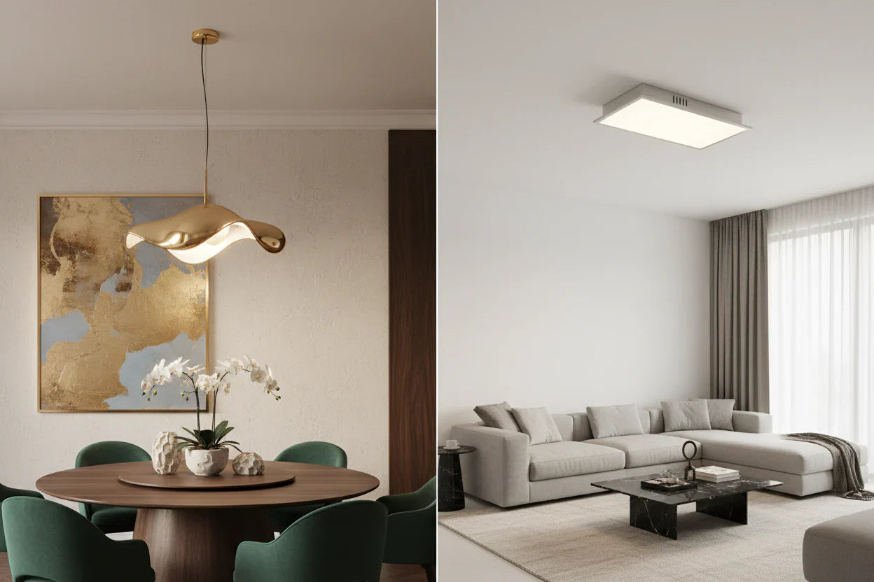 Suspension ou plafonnier : lequel choisir pour votre intérieur ?