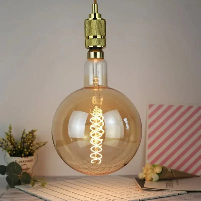 Ampoule LED décorative G200 globe ambre 6W 220V lumière chaude - Luminous Place