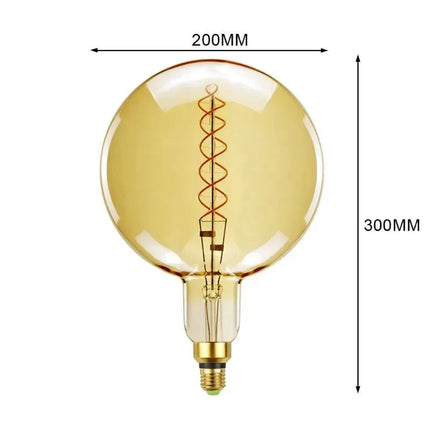 Ampoule LED décorative G200 globe ambre 6W 220V lumière chaude - Luminous Place