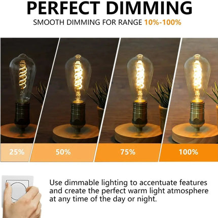 Ampoule LED filament spirale vintage E27 verre teinté or 3W dimmable ambiance chaleureuse - Luminous Place