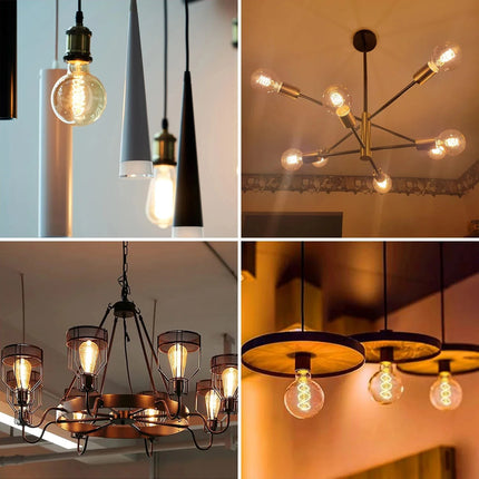 Ampoule LED filament spirale vintage E27 verre teinté or 3W dimmable ambiance chaleureuse - Luminous Place