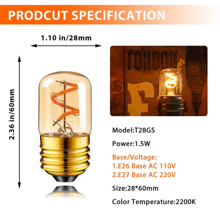 Ampoule LED filament spirale vintage E27 verre teinté or 3W dimmable ambiance chaleureuse - Luminous Place