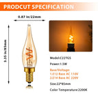 C22TG 1.5W / 110V / Lumière chaude 2200K|Oui