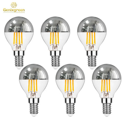 Ampoule LED dimmable E12 E14 4W G45 globe argenté 2700K ambiance chaude - Luminous Place