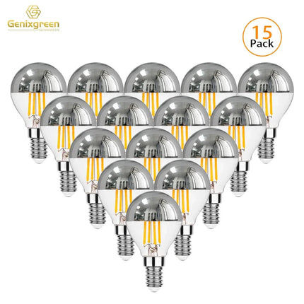 Ampoule LED dimmable E12 E14 4W G45 globe argenté 2700K ambiance chaude - Luminous Place