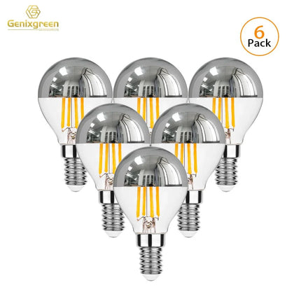 Ampoule LED dimmable E12 E14 4W G45 globe argenté 2700K ambiance chaude - Luminous Place