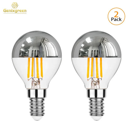 Ampoule LED dimmable E12 E14 4W G45 globe argenté 2700K ambiance chaude - Luminous Place