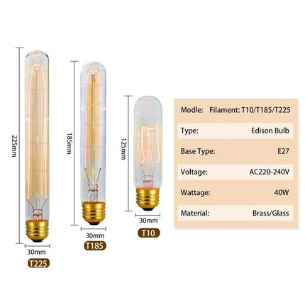 Ampoule Edison Vintage E27 40W, lumière filament chaude, lot de 6 pièces - Luminous Place