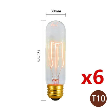 Ampoule Edison Vintage E27 40W, lumière filament chaude, lot de 6 pièces - Luminous Place