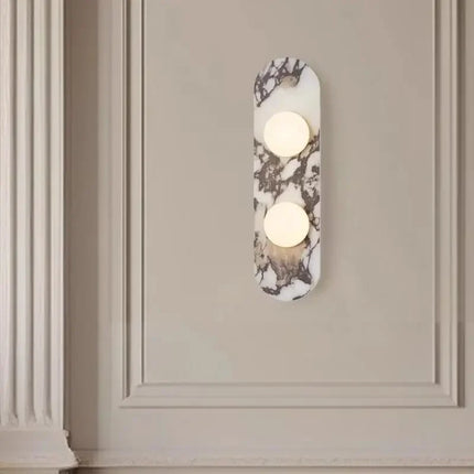 Applique Murale Nordique Moderne en Marbre et Verre Dépoli pour Salon et Chambre