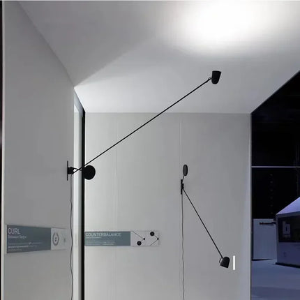 Applique Murale à Bras Oscillant Long, Métal, Luminaire Réglable pour Lecture et Décoration