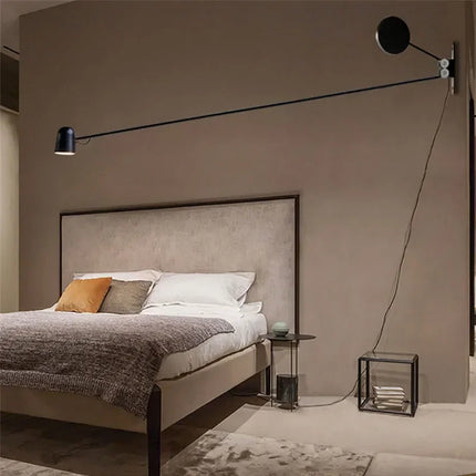 Applique Murale à Bras Oscillant Long, Métal, Luminaire Réglable pour Lecture et Décoration