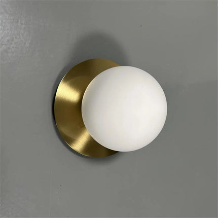 Applique Murale LED Boule en Verre Doré Moderne pour Intérieur