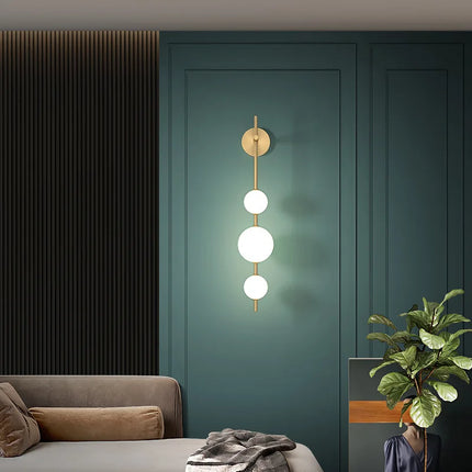 Applique Murale Verticale Globle Cuivre LED pour Salon et Chambre