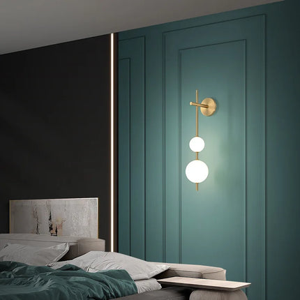 Applique Murale Verticale Globle Cuivre LED pour Salon et Chambre