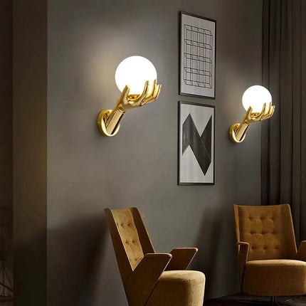 Applique Murale LED Moderne en Résine et Verre Dépoli pour Intérieur