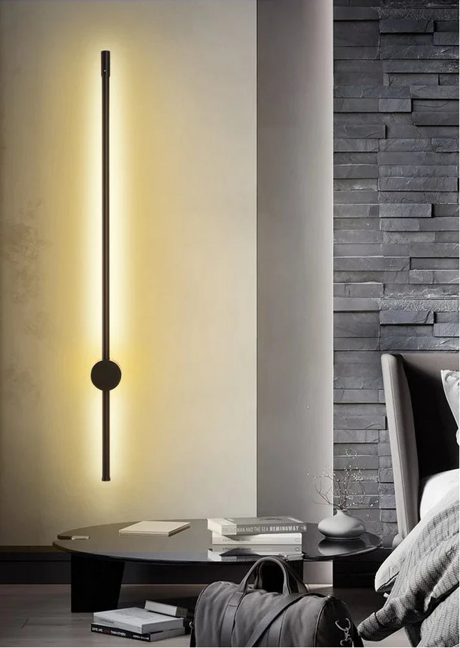 Applique Murale LED Moderne Longue en Aluminium pour Salon et Chambre, Lumière Chaude et Froid Ajustable - Luminous Place