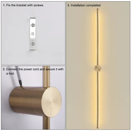 Applique Murale LED Moderne 100 - 120 cm Or et Blanc pour Intérieur - Luminous Place