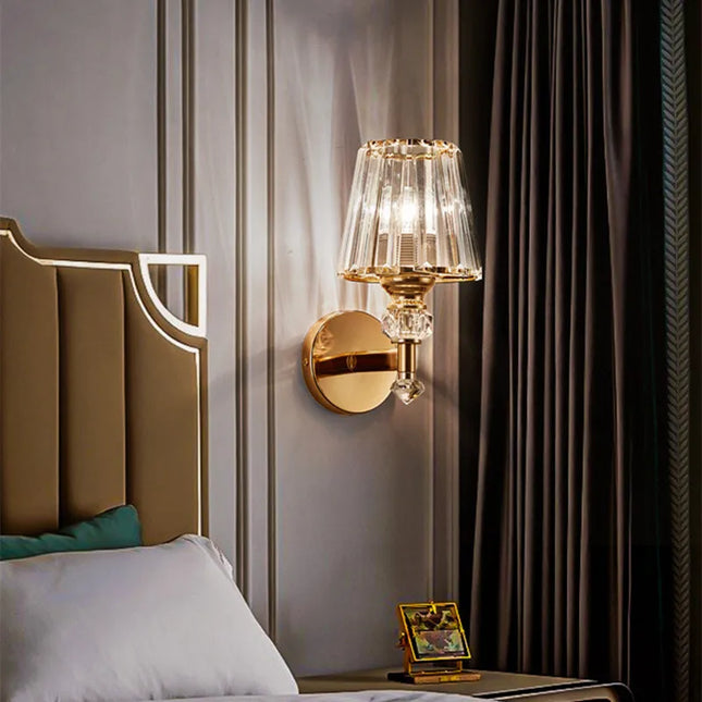 Applique Murale LED Moderne en Cristal avec Abat-jour pour Intérieur Cosy