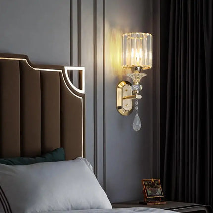 Applique Murale LED Moderne en Cristal avec Abat-jour pour Intérieur Cosy