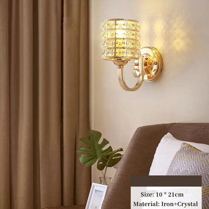 Applique Murale LED Moderne en Cristal avec Abat-jour pour Intérieur Cosy