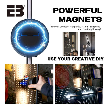 Applique Murale LED Rechargeable Aluminium à Intensité Variable avec Télécommande, Lot de 2, 50 et 80 cm