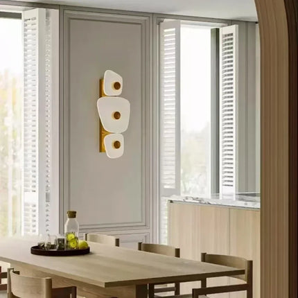 Applique Murale en Marbre Naturel, Design Élégant pour Salon et Chambre, Lumière Chaude