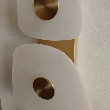 Applique Murale en Marbre Naturel, Design Élégant pour Salon et Chambre, Lumière Chaude