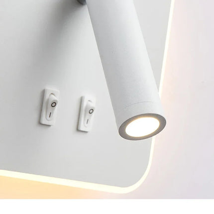 Applique Murale LED Minimaliste Moderne en Aluminium avec Charge USB et Lumière Chaude