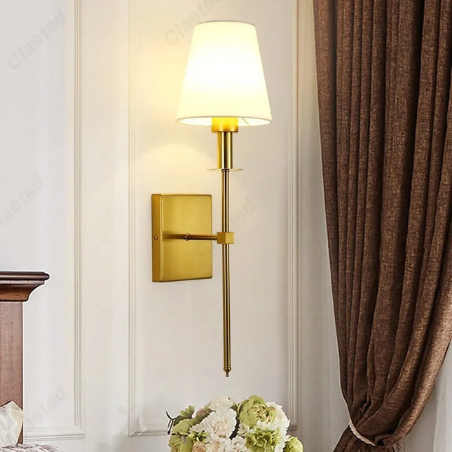 Applique Murale LED en Tissu Moderne, Luminaire Décoratif pour Chambre et Salon