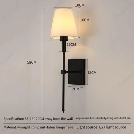 Applique Murale LED en Tissu Moderne, Luminaire Décoratif pour Chambre et Salon