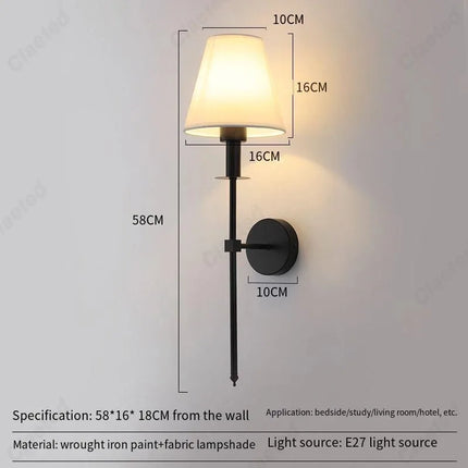 Applique Murale LED en Tissu Moderne, Luminaire Décoratif pour Chambre et Salon