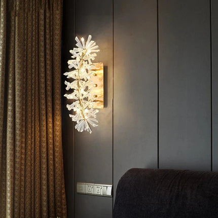Applique Murale LED Métal Doré Cristal Moderne G4 110 - 220V pour Salon et Chevet - Luminous Place