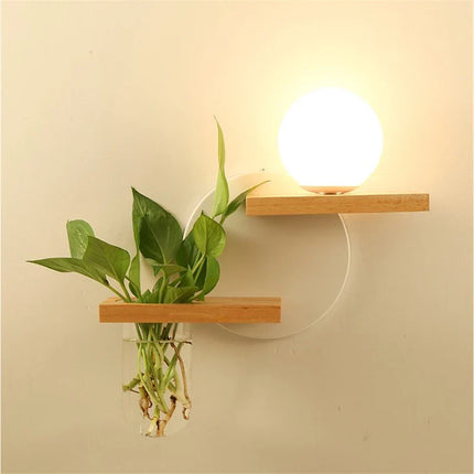 Applique Murale Bois Moderne LED Style Nordique pour Salon et Entrée