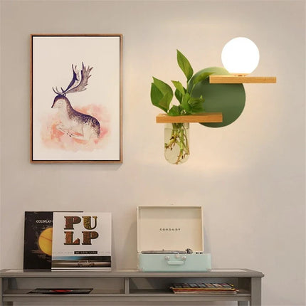 Applique Murale Bois Moderne LED Style Nordique pour Salon et Entrée