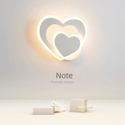 Applique Murale LED Cœur en Métal, Design Nordique, Lumière Ambiante Cosy
