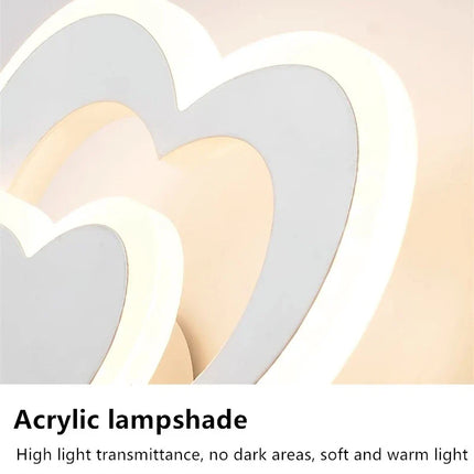 Applique Murale LED Cœur en Métal, Design Nordique, Lumière Ambiante Cosy