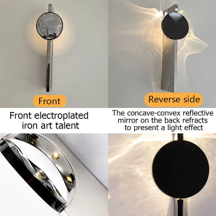 Applique Murale LED Moderne en Acier Inoxydable, Design Ondulé Rotatif, Ambiance Chaleureuse