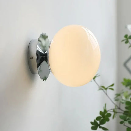 Applique Murale Sphérique en Verre et Fer Forgé, Lumière LED Chaude et Ambiance Romantique