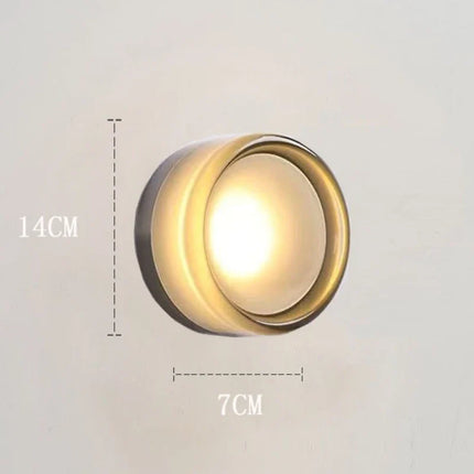 Applique Murale Ronde Moderne LED en Aluminium, Lumière Chaude Ambiante