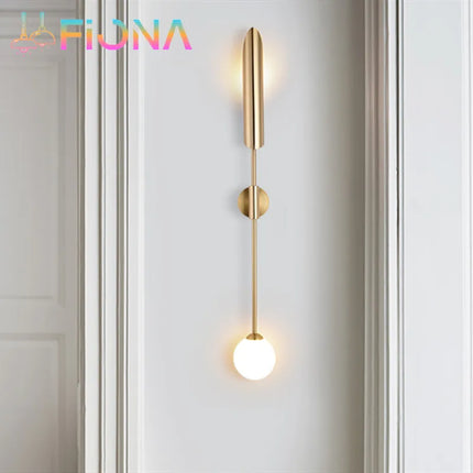 Applique Murale LED Métal Cuivre Design Nordique Post-Moderne pour Intérieur