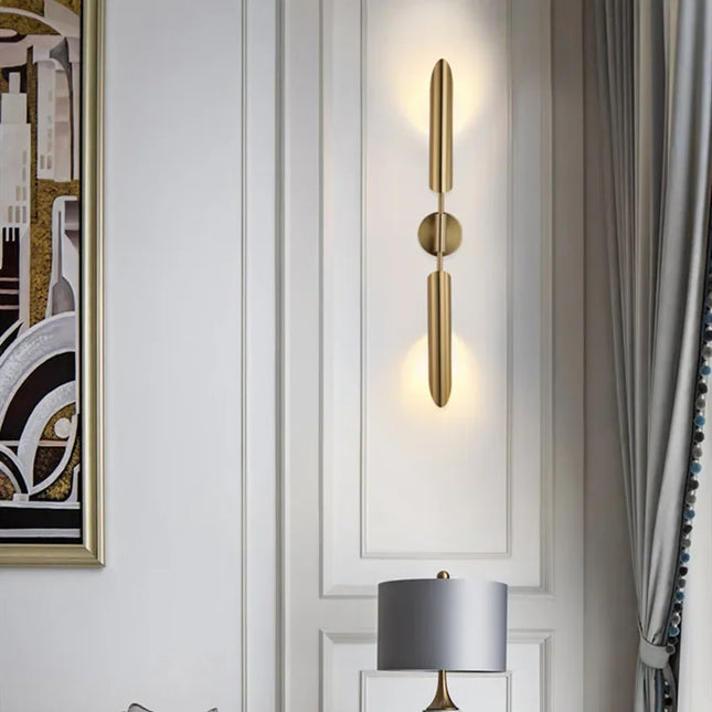 Applique Murale LED Métal Cuivre Design Nordique Post-Moderne pour Intérieur