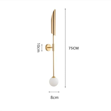 Applique Murale LED Métal Cuivre Design Nordique Post-Moderne pour Intérieur