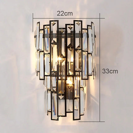 Applique Murale LED Cristal Moderne, Éclairage Ambiance Salon et Chambre