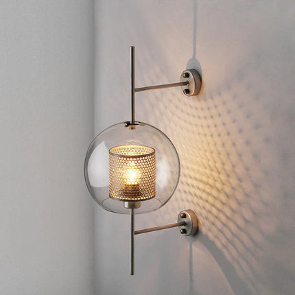 Applique Murale Moderne en Verre et Fer Bronze, Lumière Chaude pour Salon et Chambre