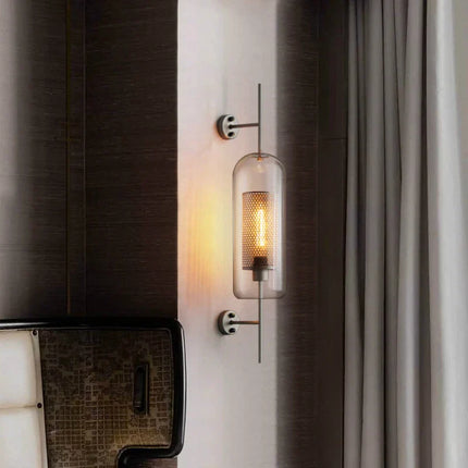 Applique Murale Moderne en Verre et Fer Bronze, Lumière Chaude pour Salon et Chambre