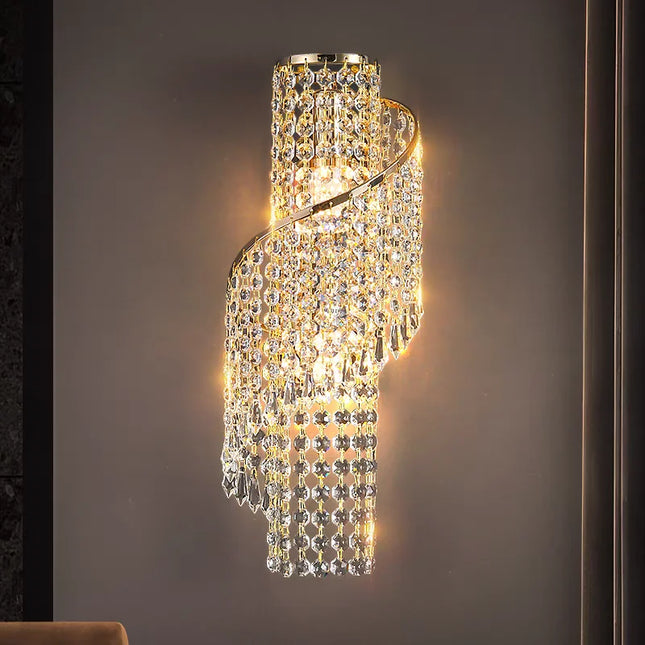 Applique Murale Cristal K9 Luxe avec Pompon, Lumière Chaude Ambiance Cosy
