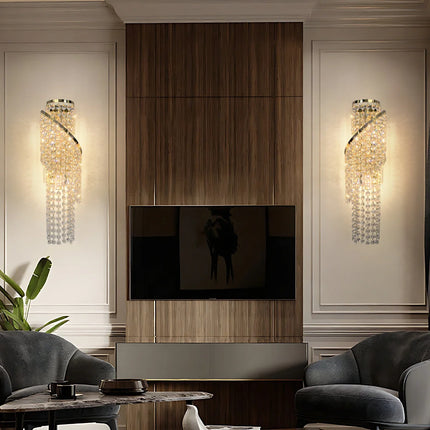 Applique Murale Cristal K9 Luxe avec Pompon, Lumière Chaude Ambiance Cosy