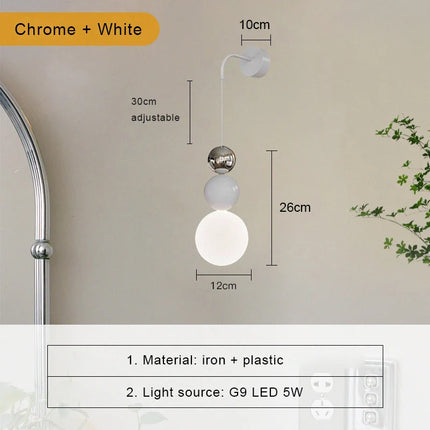 Applique Murale Nordique Moderne en Métal avec Lumière LED Blanc Chaud pour Intérieur